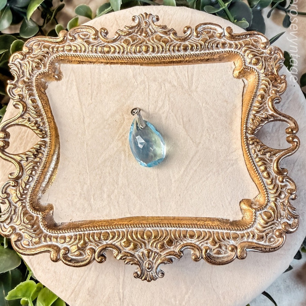 Sterling Briolette Aquamarine Pendant